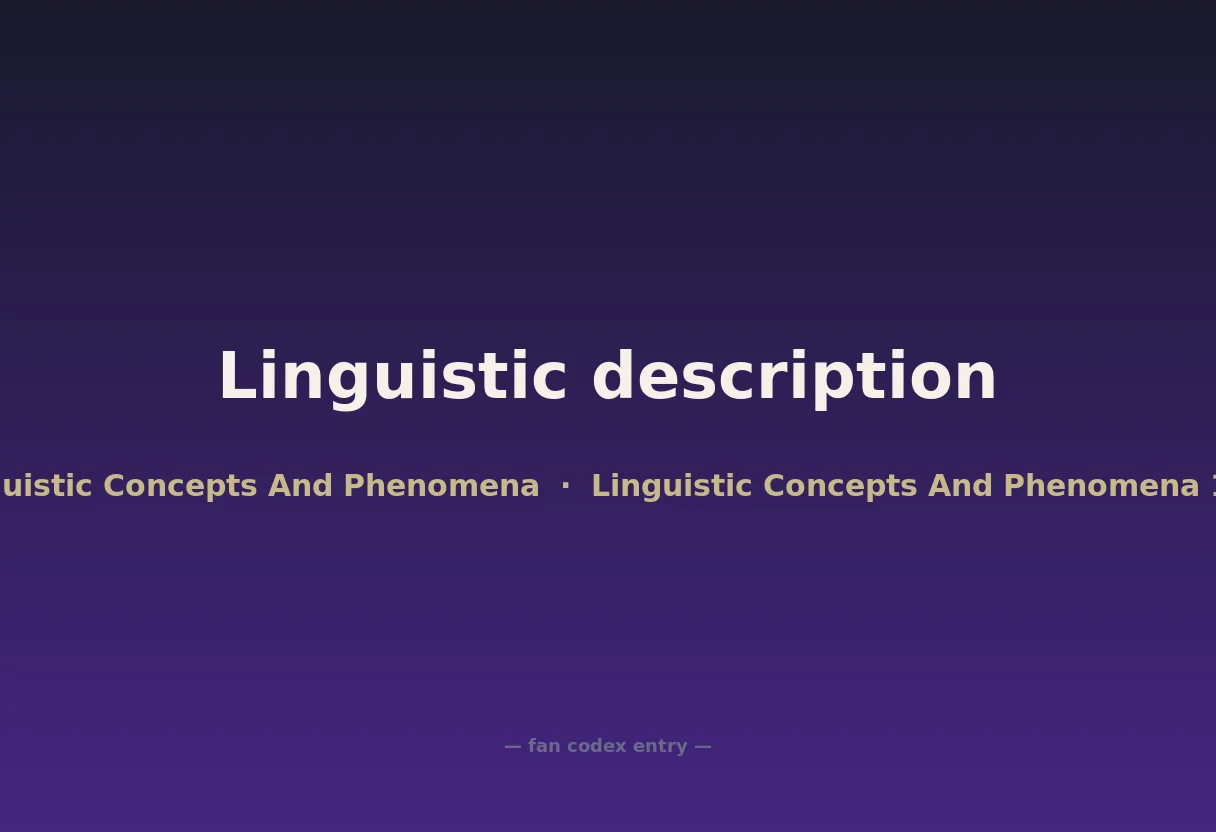 Linguistic description