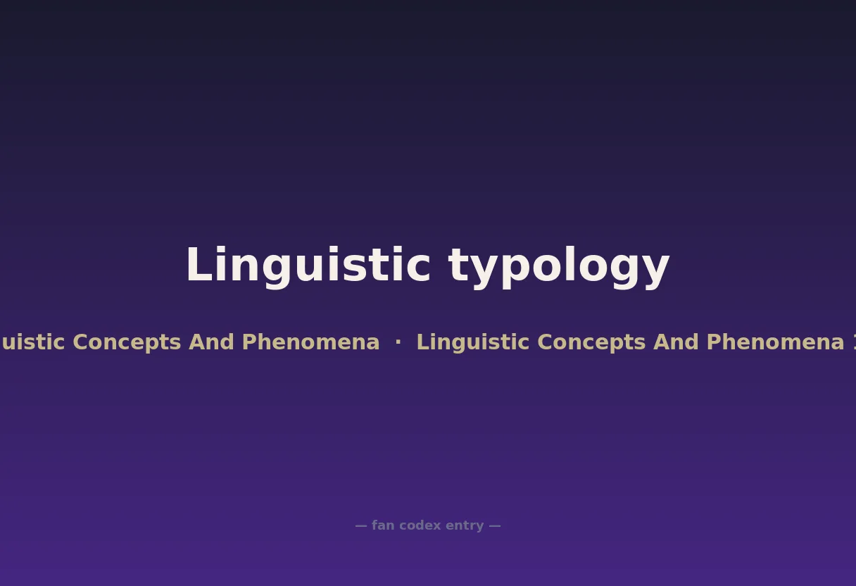 Linguistic typology