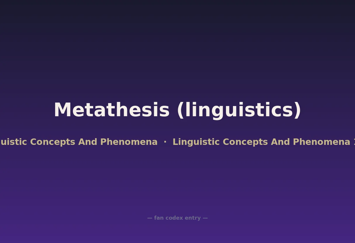 Metathesis (linguistics)